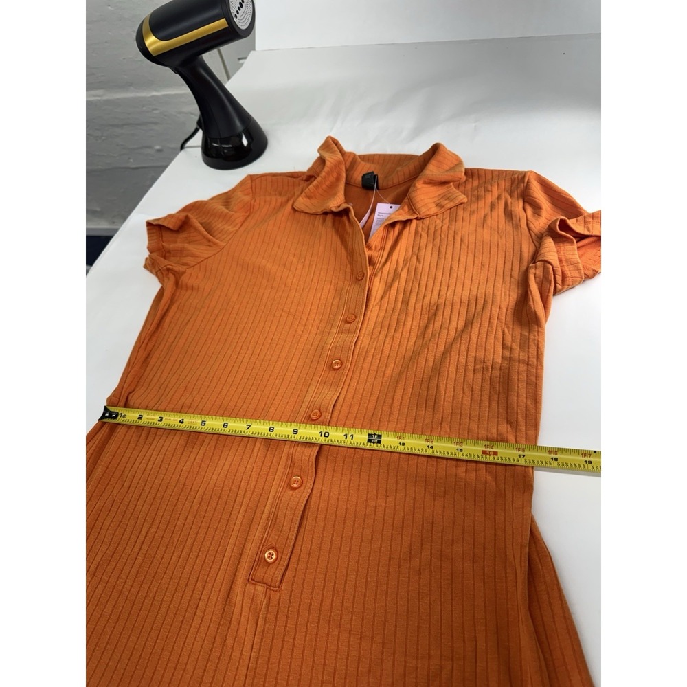 Wild Fable Orange Ribbed Button-Front Short Romper Size XXL - Picture 4 of 7